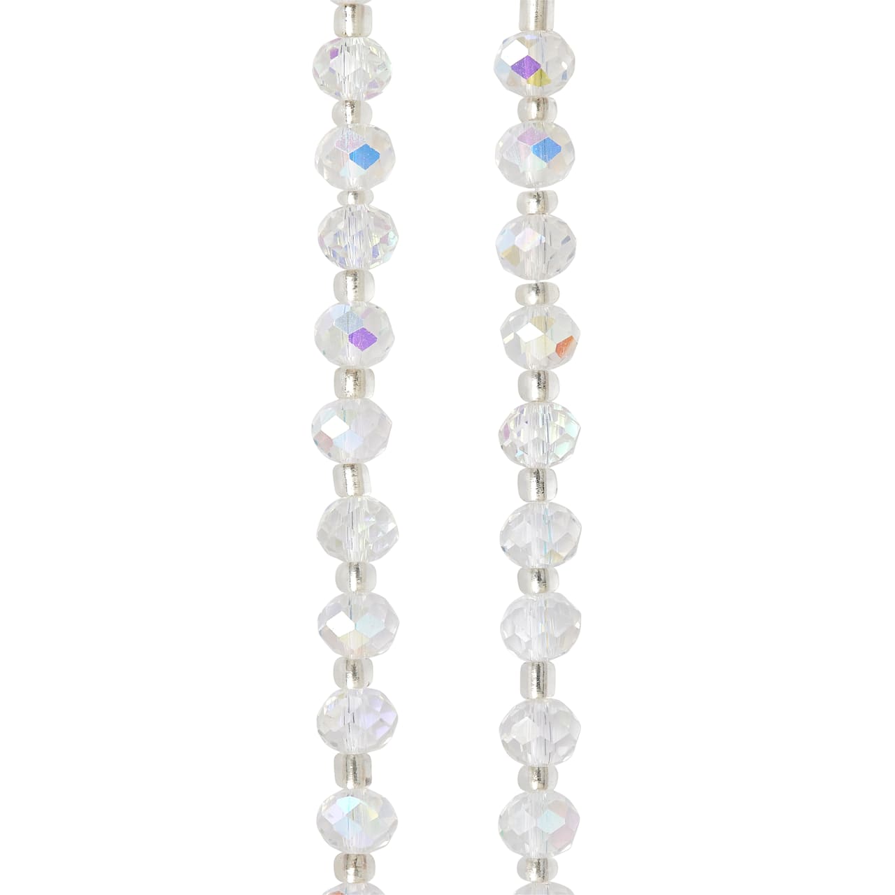 12 Pack: Crystal AB Faceted Glass Rondelle Beads, 8mm by Bead Landing™